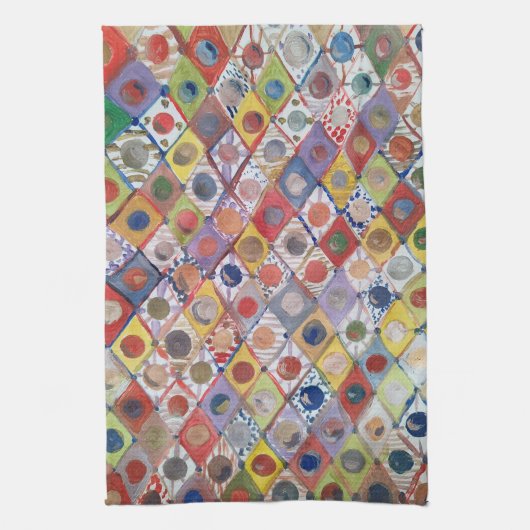 Abstract nr 4 spelen als kinderen Schilderen Theedoek (Verticaal)