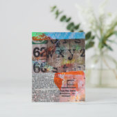Abstract Numbers Letters Grunge collage  Briefkaart (Staand voorkant)