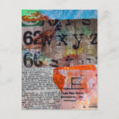 Abstract Numbers Letters Grunge collage  Briefkaart (Voorkant)