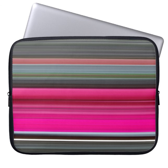 Abstract nummer 1: Cerise en grijs Laptop Sleeve (Voorkant)