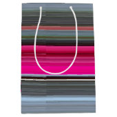 Abstract nummer 1: Cerise en grijs Medium Cadeauzakje (Voorkant)