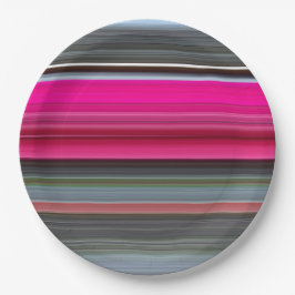 Abstract nummer 1: Cerise en grijs Papieren Bordje