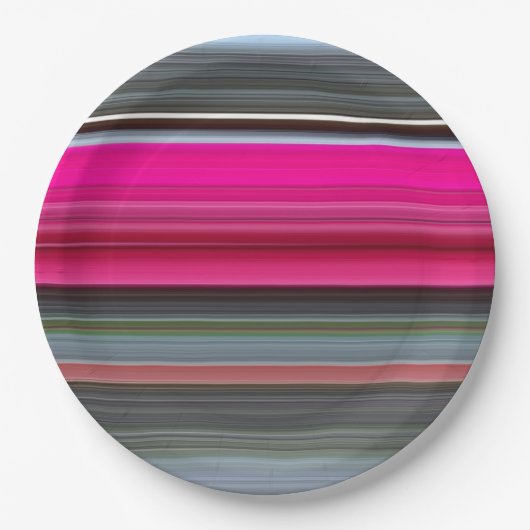 Abstract nummer 1: Cerise en grijs Papieren Bordje (Voorkant)