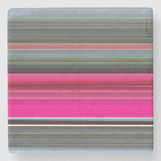 Abstract nummer 1: Cerise en grijs Stenen Onderzetter (Voorkant)