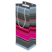 Abstract nummer 1: Cerise en grijs Wijn Cadeautas (Achterkant Gekanteld)