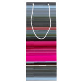 Abstract nummer 1: Cerise en grijs Wijn Cadeautas (Achterkant)