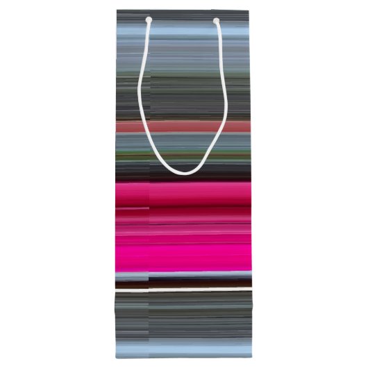 Abstract nummer 1: Cerise en grijs Wijn Cadeautas (Achterkant)