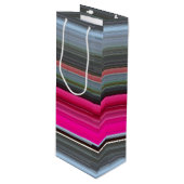 Abstract nummer 1: Cerise en grijs Wijn Cadeautas (Voorkant Gekanteld)