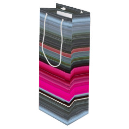 Abstract nummer 1: Cerise en grijs Wijn Cadeautas