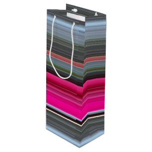 Abstract nummer 1: Cerise en grijs Wijn Cadeautas
