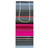 Abstract nummer 1: Cerise en grijs Wijn Cadeautas (Voorkant)