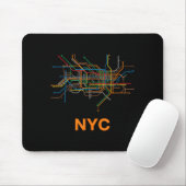 Abstract Nyc Subway Lines Minimalist New York Desi Muismat (Met muis)