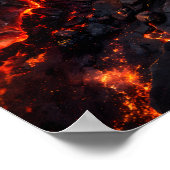Abstract Obsidiaan Lavastroom Vuur Kunst Poster (Hoek)
