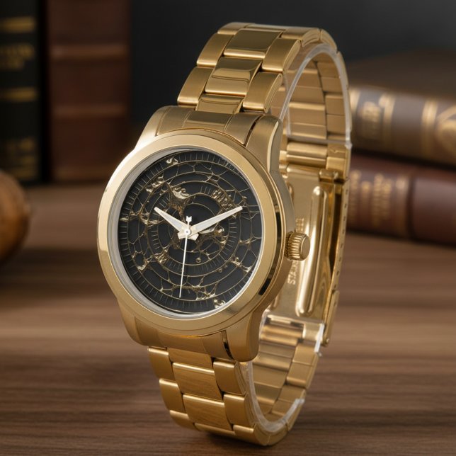 Abstract Obsidian Watch Dial Horloge (Creator heeft geüpload)