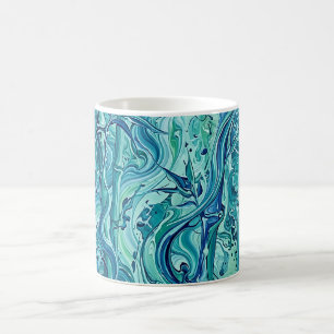 Abstract Oceaan Blauw Bamboe Bos Koffiemok