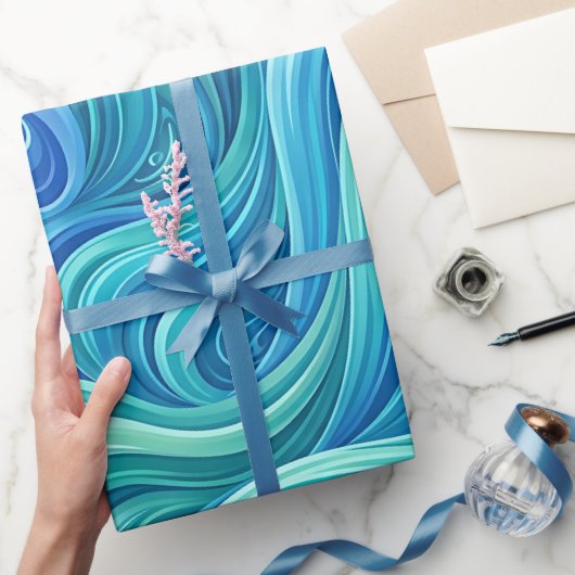 Abstract Oceaan Gradiënt Waterval Inpakpapier (Geschenken)