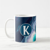 Abstract Oceaan Monogram Koffiemok (Links)