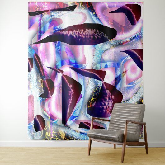 Abstract Oceaan Tapijt Wandkleed (In situ)