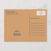 Abstract Ocean Beach Bruiloft Save The Date Aankondigingskaart (Achterkant)