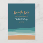 Abstract Ocean Beach Bruiloft Save The Date Aankondigingskaart (Voorkant)