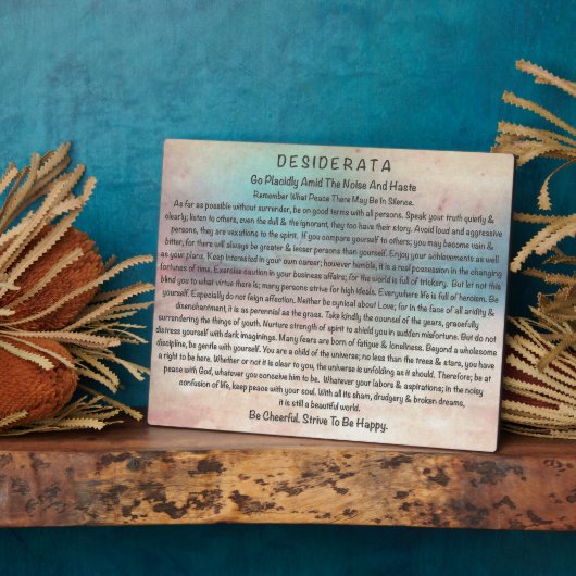 Abstract Ocean Beach=Desiderata Poem Fotoplaat (Zijkant)