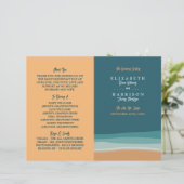 Abstract Ocean Beach huwelijksprogramma (Staand voorkant)