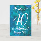 Abstract Ocean Blue Blauwgroen 40 en Fabulous Birt Kaart (Gele Bloem)