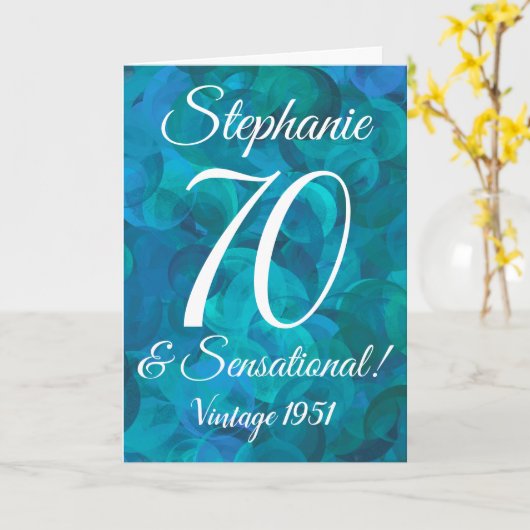 Abstract Ocean Blue Blauwgroen 70 en Sensational Kaart (Gele Bloem)