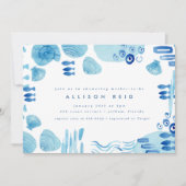 Abstract Ocean Blue Seashell Zee Boy Baby shower Kaart (Voorkant)