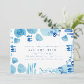 Abstract Ocean Blue Seashell Zee Boy Baby shower Kaart (Staand voorkant)