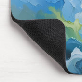 Abstract Ocean Breeze – Fluid Blue & Green Art Muismat (Hoek)