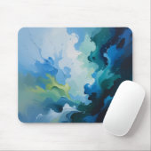 Abstract Ocean Breeze – Fluid Blue & Green Art Muismat (Met muis)