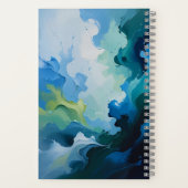 Abstract Ocean Breeze – Fluid Blue & Green Art Notitieboek (Achterkant)