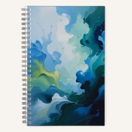 Abstract Ocean Breeze – Fluid Blue & Green Art Notitieboek