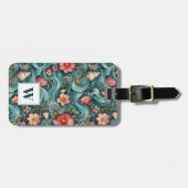 Abstract Ocean Floral Bagagelabel (Voorkant horizontaal)