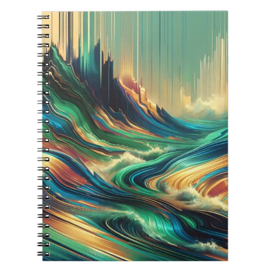 Abstract Ocean Wave Landscape Notitieboek (Voorkant)