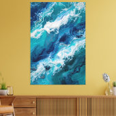 Abstract Ocean Wave Texture Canvas Print (Insitu (Woonkamer))