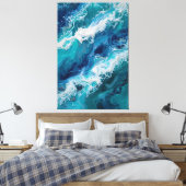 Abstract Ocean Wave Texture Canvas Print (Insitu (Slaapkamer))