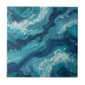 Abstract Ocean Wave Texture Ceramic Tile Tegeltje (Voorkant)
