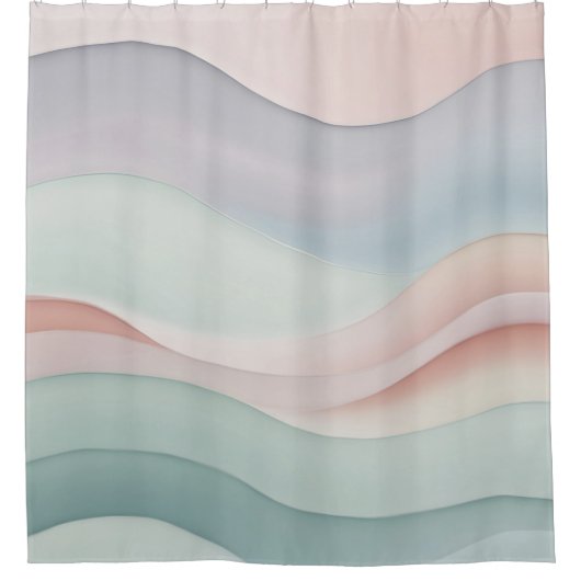Abstract Ocean Waves Pastel colors Douchegordijn (Voorkant)