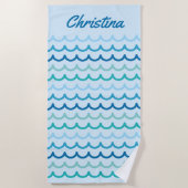 Abstract Ocean Waves Patroon Strandlaken (Voorkant)