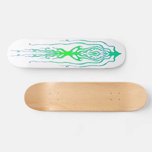 Abstract Octopus Tribal Squid Tattoo Design Persoonlijk Skateboard (Horizontaal)