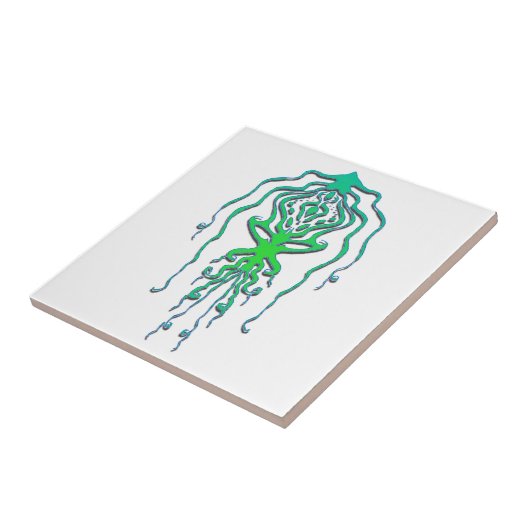 Abstract Octopus Tribal Squid Tattoo Design Tegeltje (Zijkant)