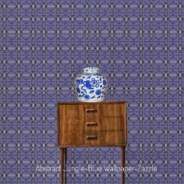 Abstract Oerwoud-blauw Behang