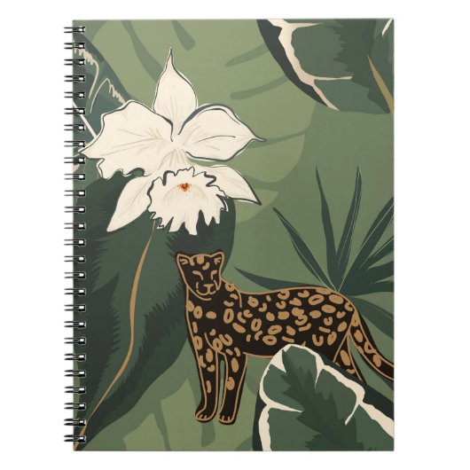 Abstract Oerwoud: Leopards Creative Pattern Notitieboek (Voorkant)
