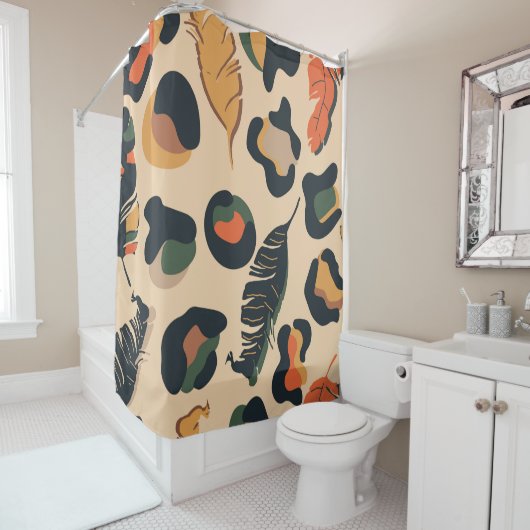 Abstract oerwoud naadloos patroon, wild dier backg douchegordijn (In situ)