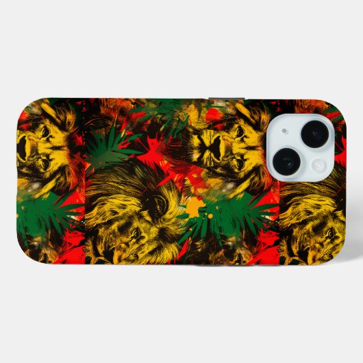 Abstract Oerwoud Rasta Lion One Love Reggae Jamaic Case-Mate iPhone Case (Achterkant (horizontaal))