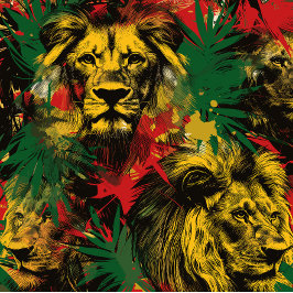 Abstract Oerwoud Rasta Lion One Love Reggae Jamaic iPhone 15 Case