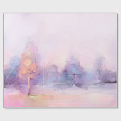 Abstract oil painting winter forest landscape. Sem Cadeaupapier (Vlak)