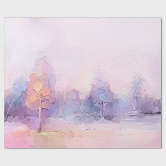 Abstract oil painting winter forest landscape. Sem Cadeaupapier (Vlak)